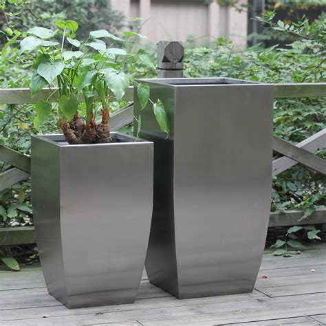 stainless steel planters and pots